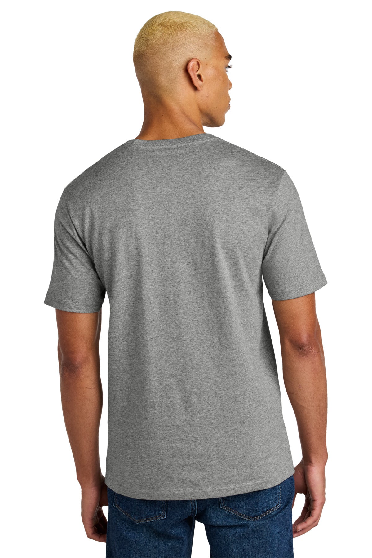 Custom Embroidered District Perfect Weight Icon Tee DT106,Heathered Steel
