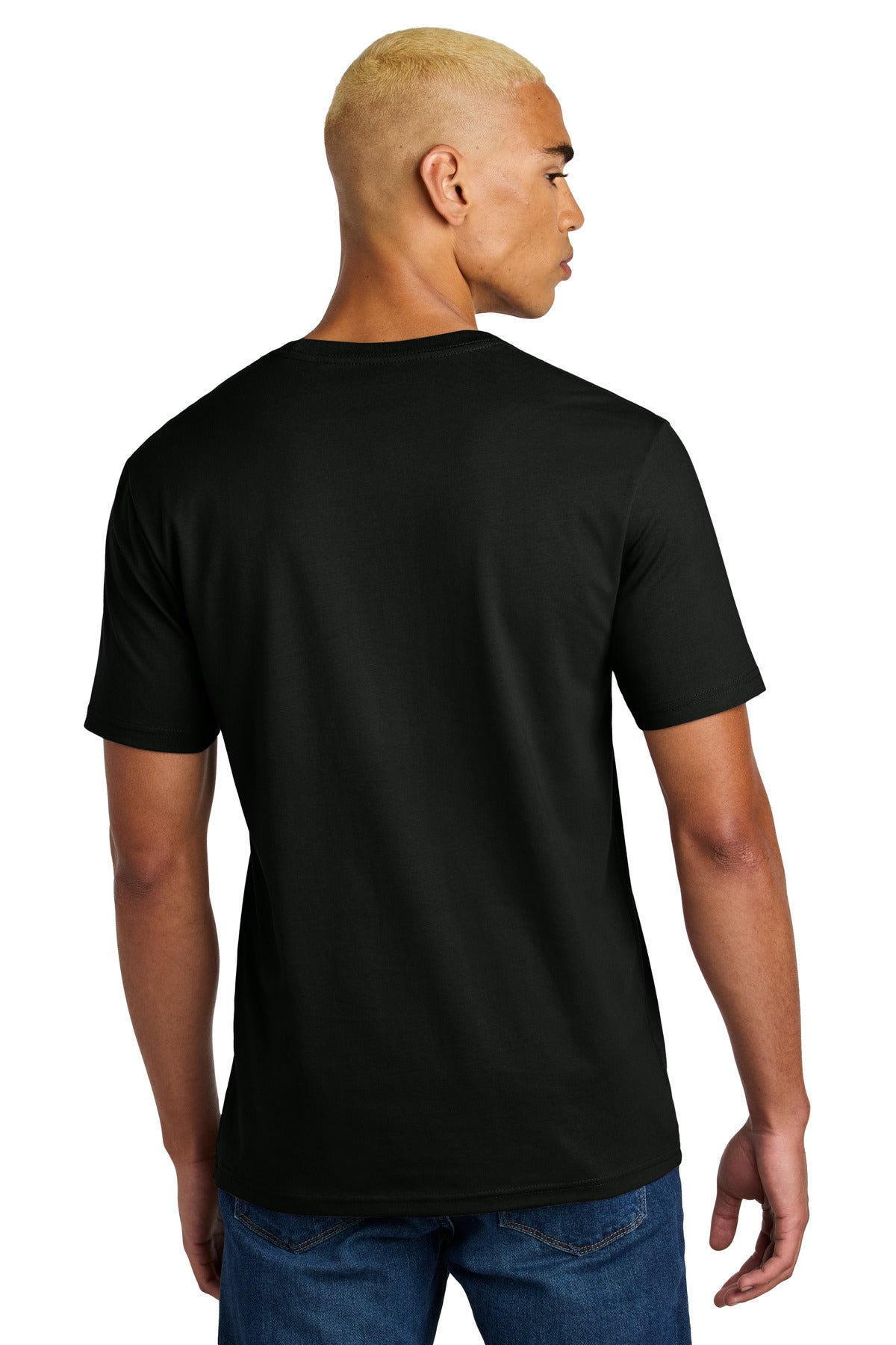 Custom Embroidered District Perfect Weight Icon Tee DT106,Jet Black