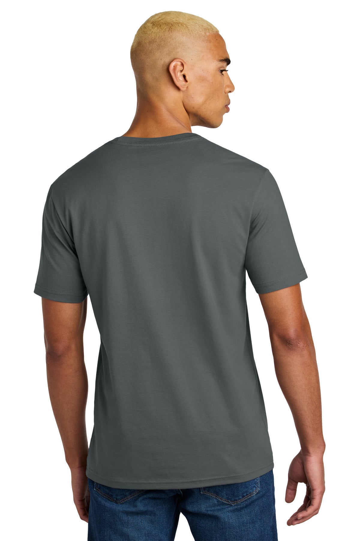 Custom Embroidered District Perfect Weight Icon Tee DT106,Metal Grey