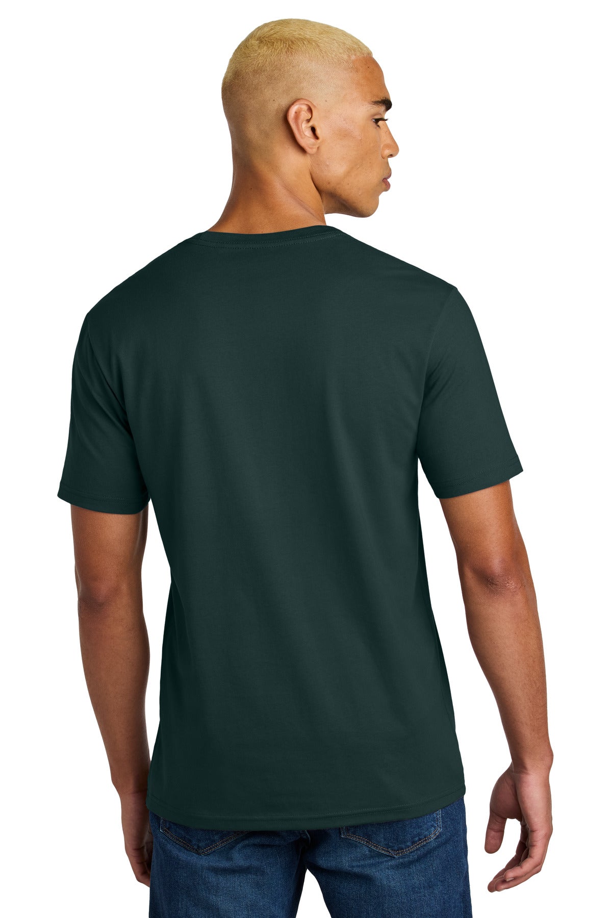 Custom Embroidered District Perfect Weight Icon Tee DT106,Rainforest