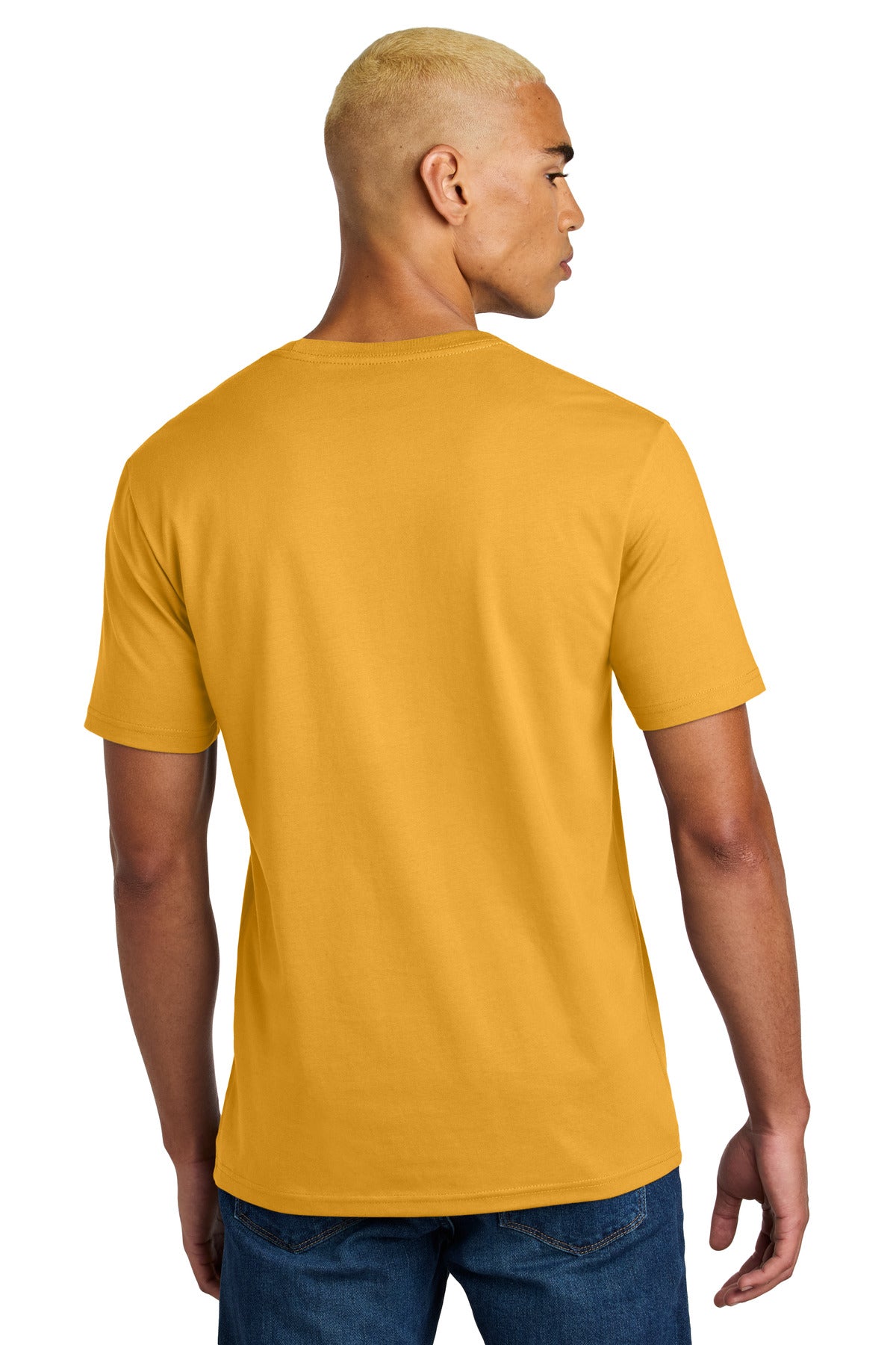 Custom Embroidered District Perfect Weight Icon Tee DT106,Warm Gold