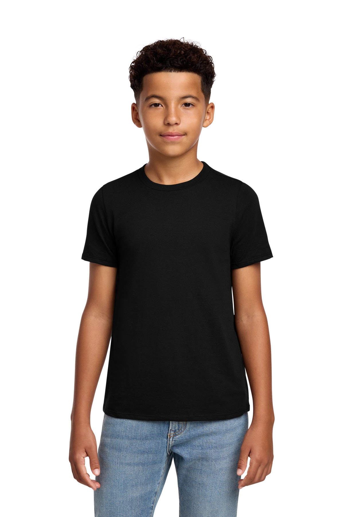 Custom Embroidered District T-Shirts  in Black