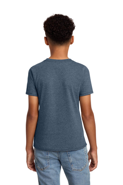 Custom Embroidered District T-Shirts  in Heathered Navy