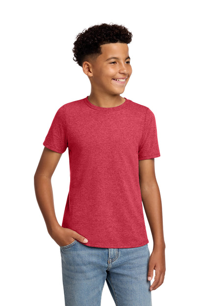 Custom Embroidered District T-Shirts  in Heathered Red