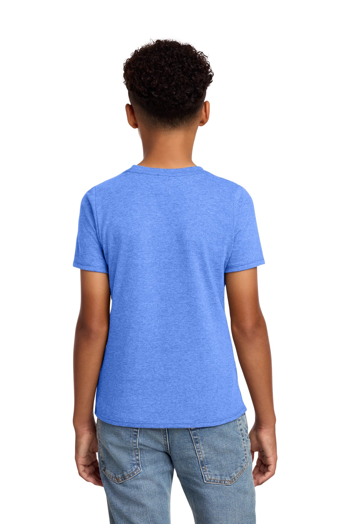 Custom Embroidered District T-Shirts  in Heathered Royal