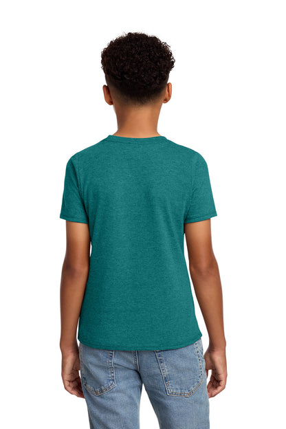 Custom Embroidered District T-Shirts  in Heathered Teal
