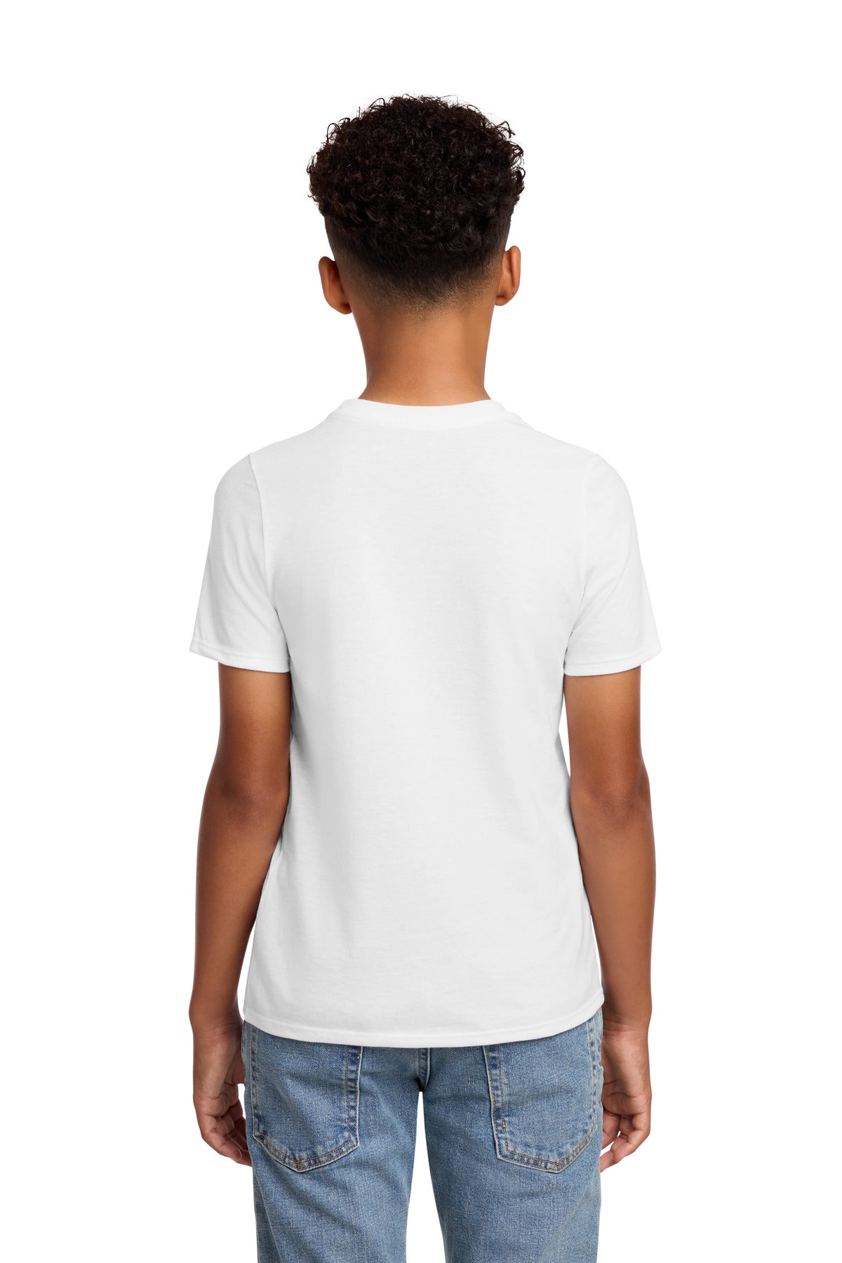Custom Embroidered District T-Shirts  in White