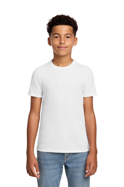 Custom Embroidered District T-Shirts  in White