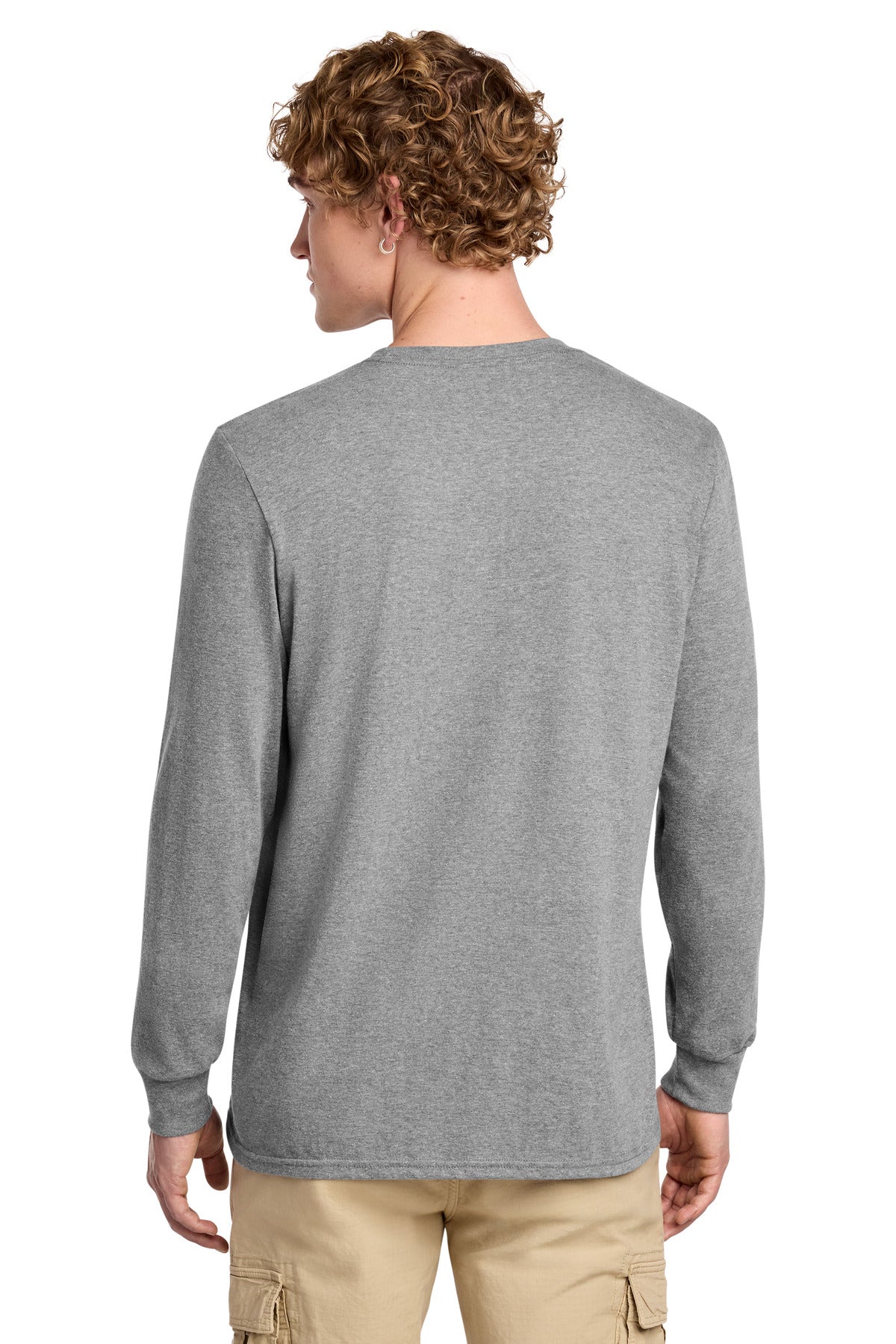 Custom Embroidered District T-Shirts  in Grey Frost