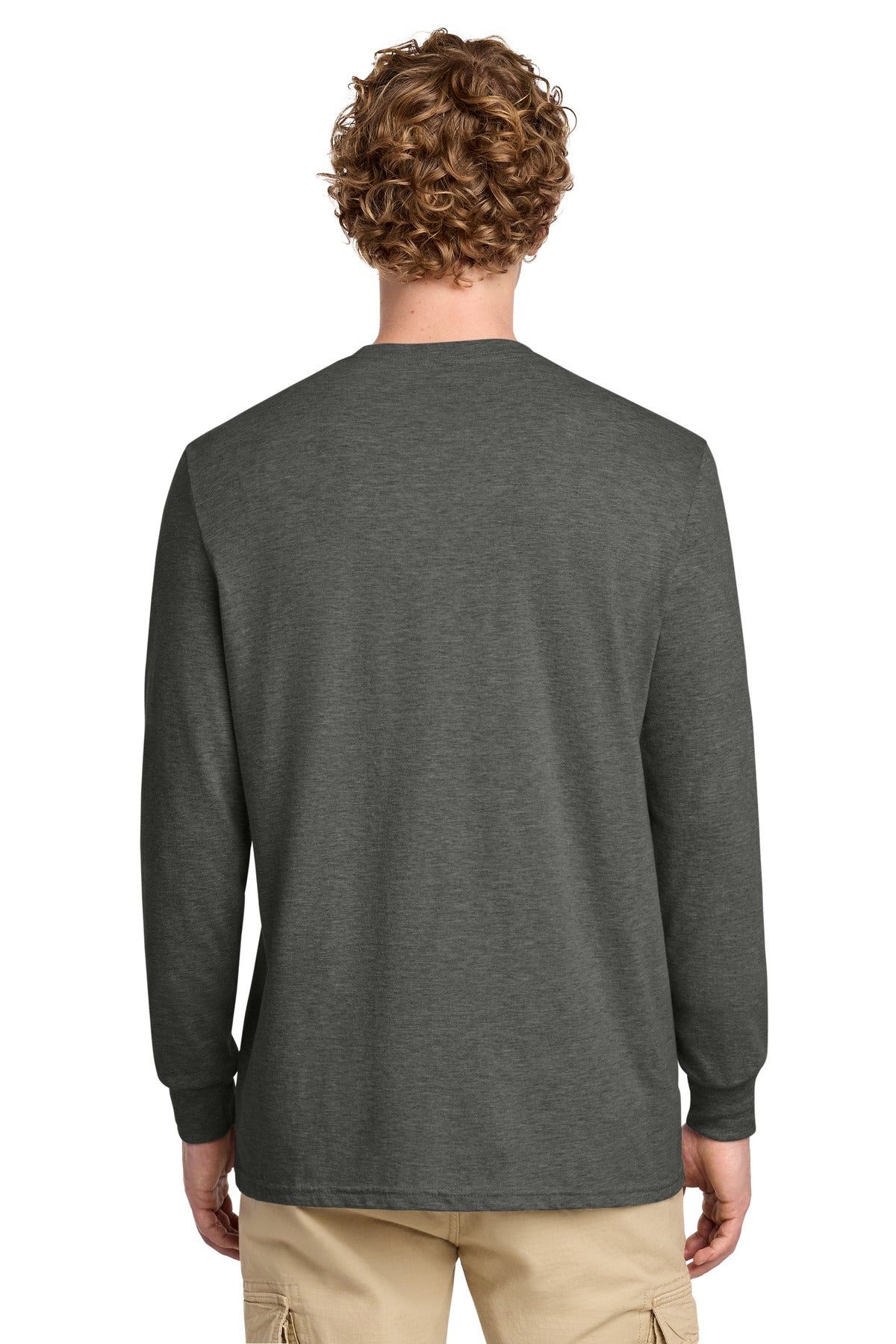 Custom Embroidered District T-Shirts  in Heathered Charcoal