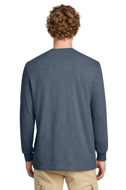 Custom Embroidered District T-Shirts  in Heathered Navy