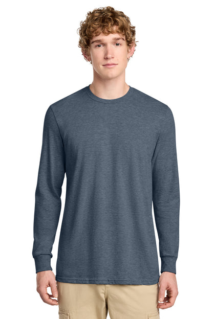 Custom Embroidered District T-Shirts  in Heathered Navy