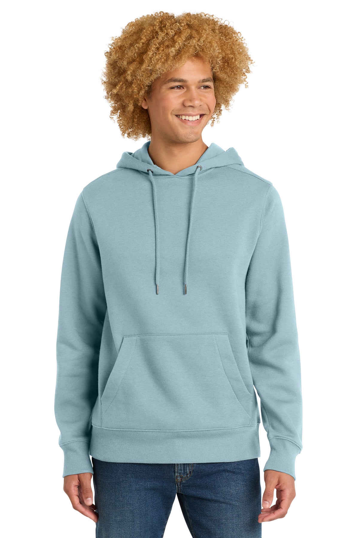 Custom Embroidered District Sweatshirts/Fleece in Blue Fog