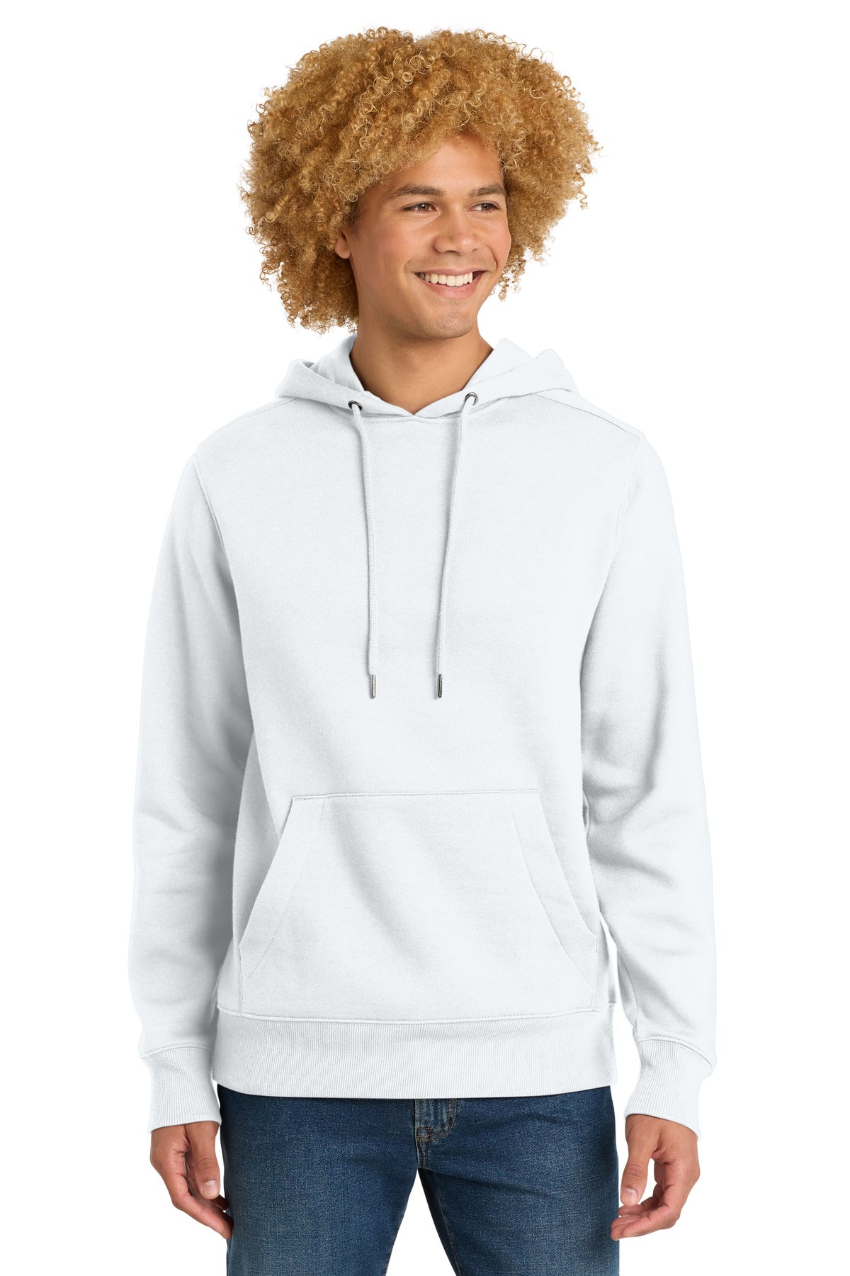 Custom Embroidered District Sweatshirts/Fleece in Bright White
