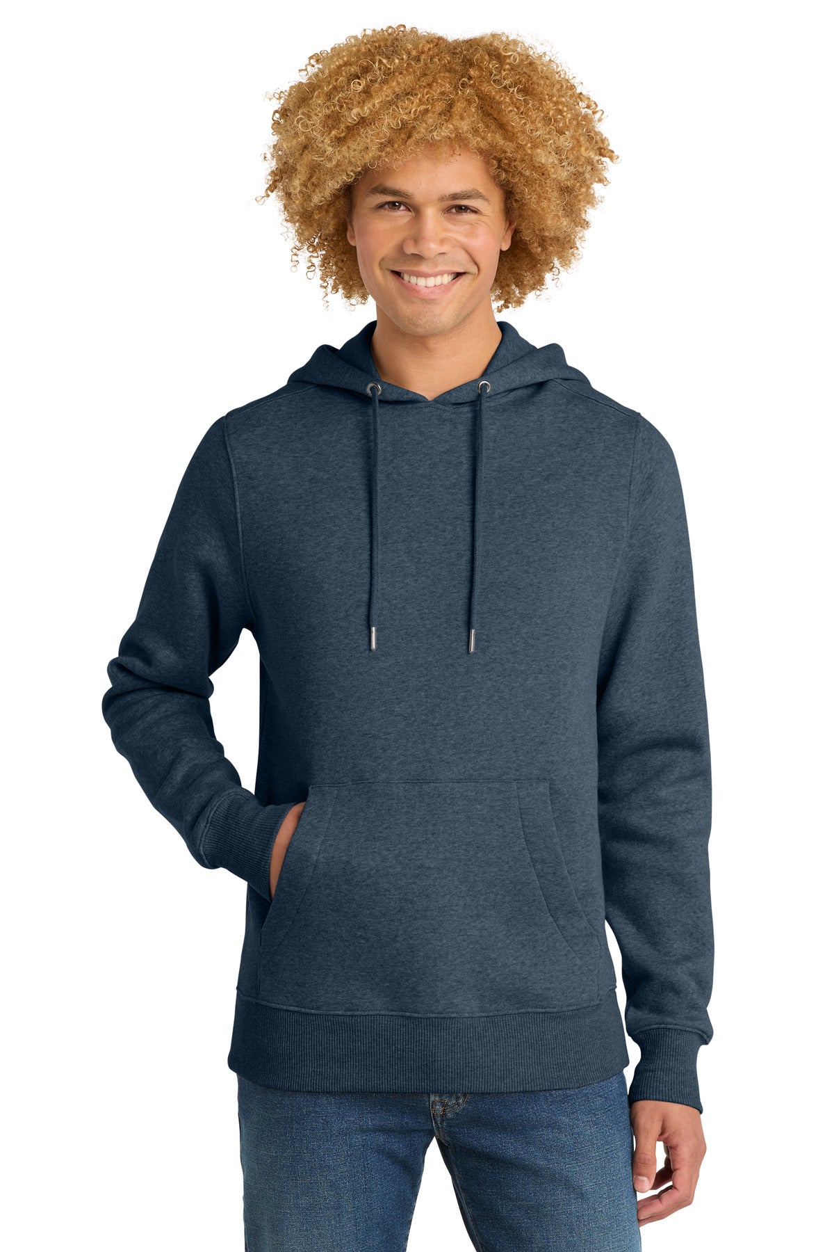 Custom Embroidered District Sweatshirts/Fleece in Heathered Navy
