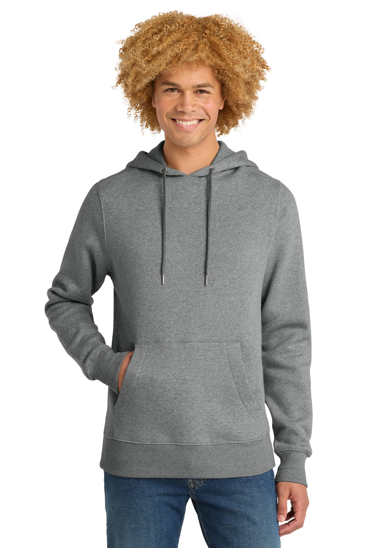 Custom Embroidered District Sweatshirts/Fleece in Heathered Steel