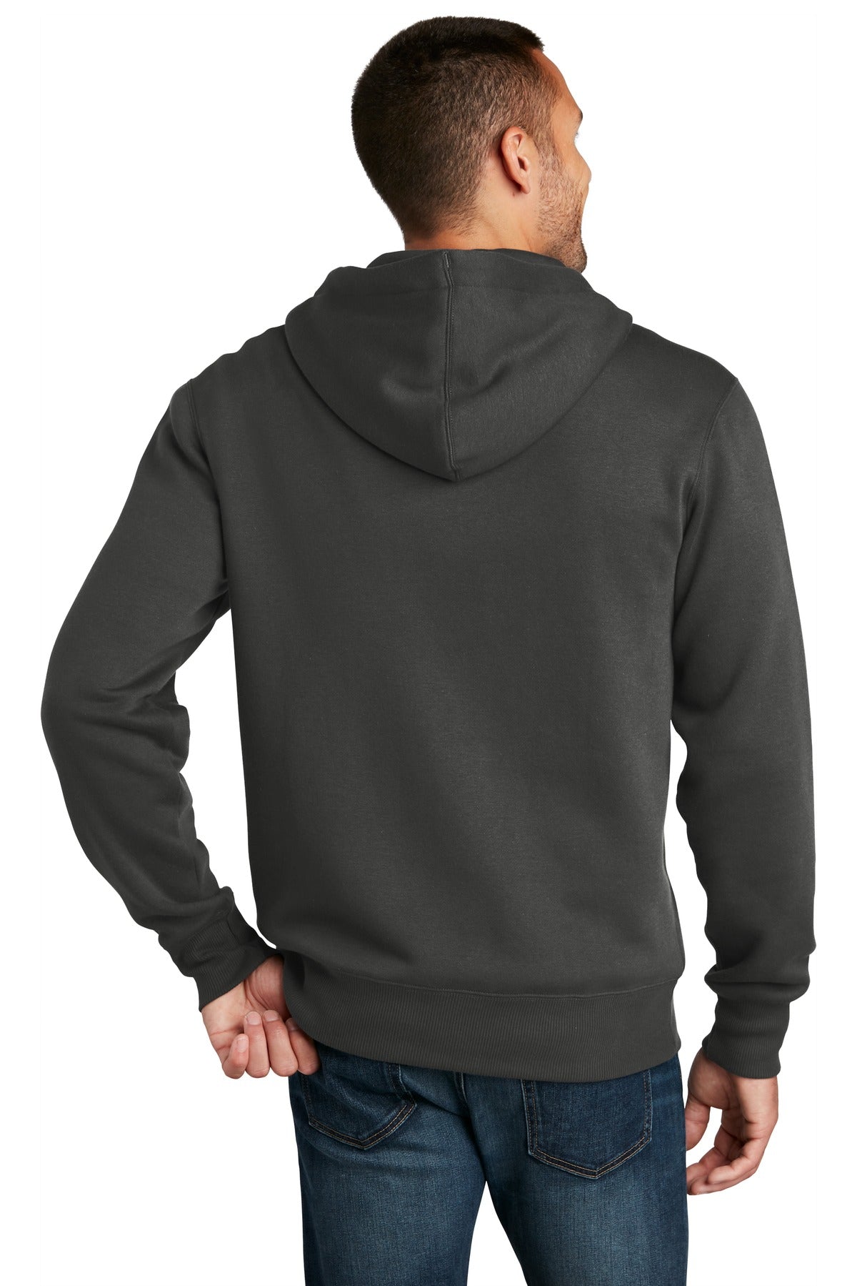 Custom Embroidered District  Perfect Weight  Fleece Full-Zip Hoodie DT1103,Charcoal