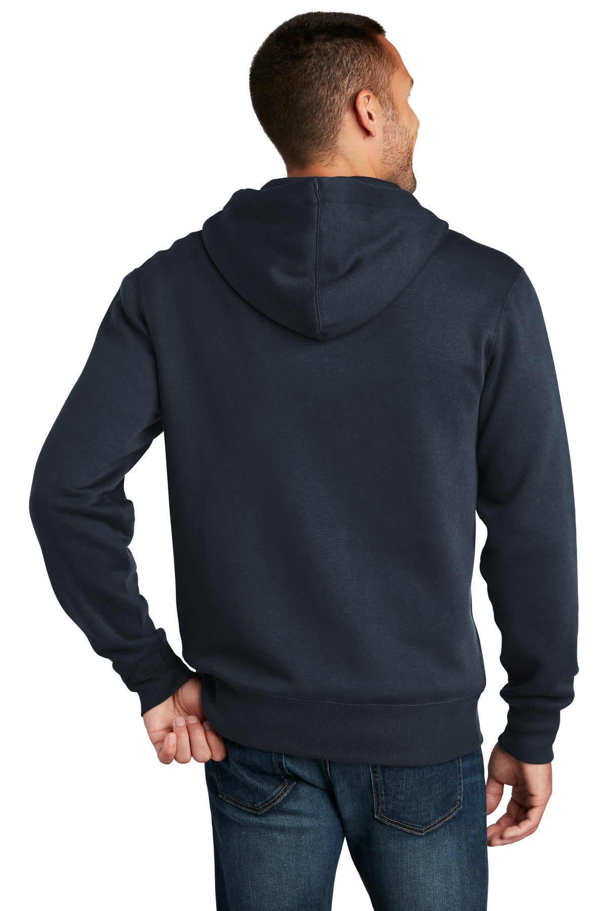 Custom Embroidered District  Perfect Weight  Fleece Full-Zip Hoodie DT1103,New Navy
