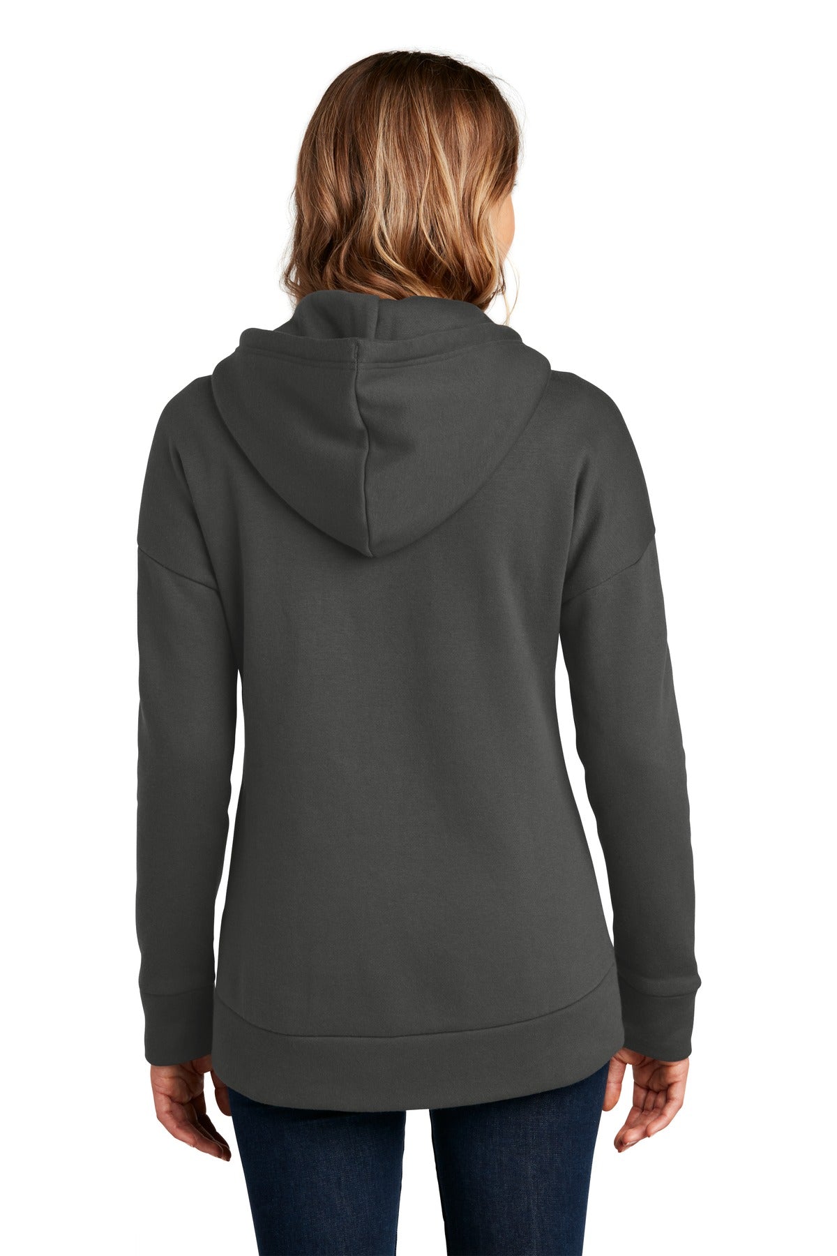 Custom Embroidered District  Women's Perfect Weight  Fleece Drop Shoulder Full-Zip Hoodie DT1104,Charcoal