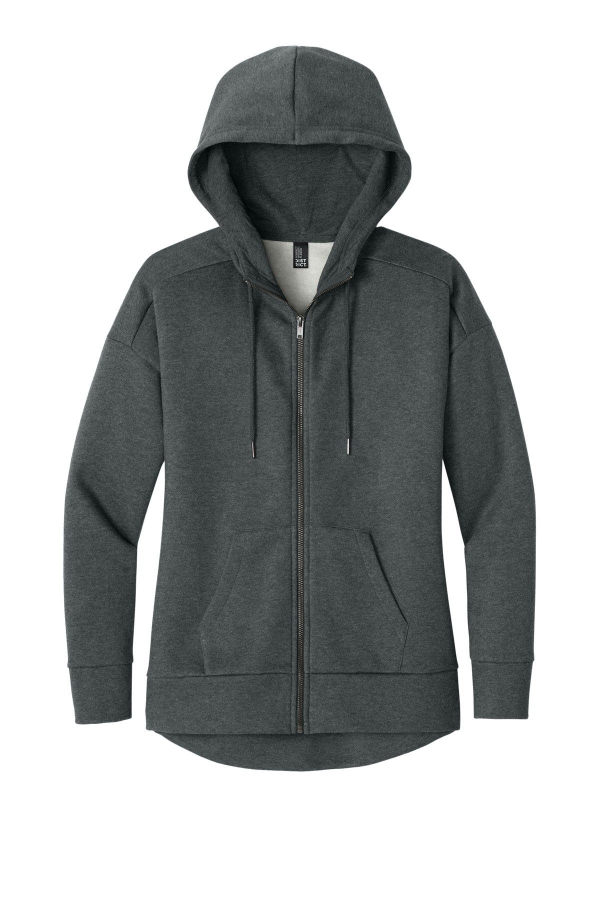 District  Women's Perfect Weight  Fleece Drop Shoulder Full-Zip Hoodie DT1104