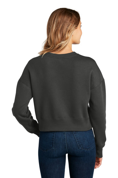 Custom Embroidered District  Women's Perfect Weight  Fleece Cropped Crew DT1105,Charcoal