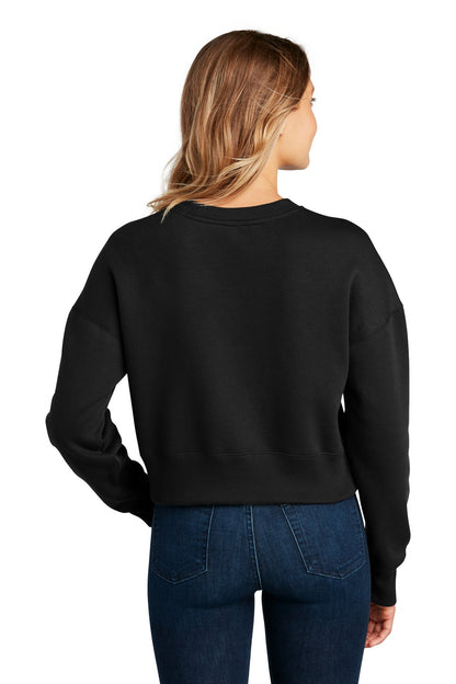 Custom Embroidered District  Women's Perfect Weight  Fleece Cropped Crew DT1105,Jet Black