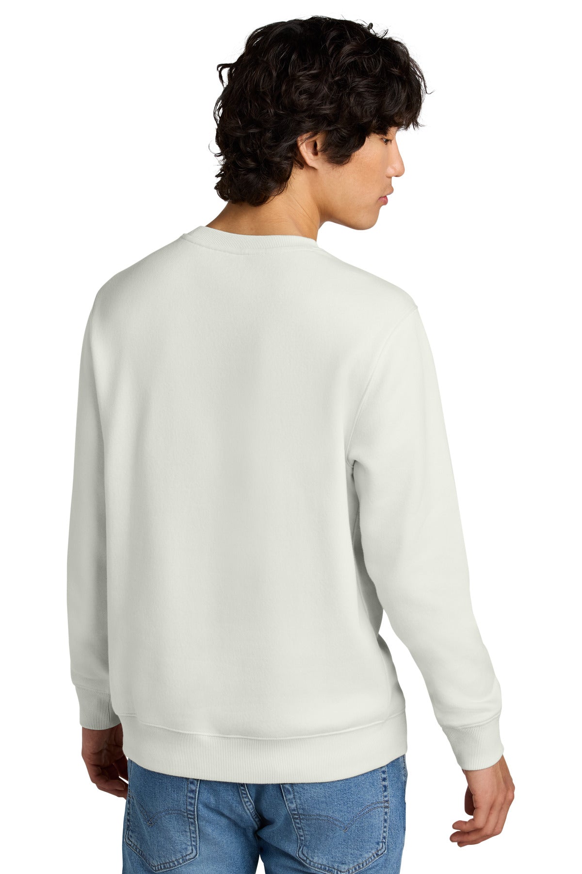 Custom Embroidered District Perfect Weight Fleece Crew DT1106,White Onyx