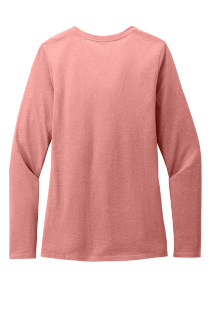 Custom Embroidered District T-Shirts  in Blush Frost