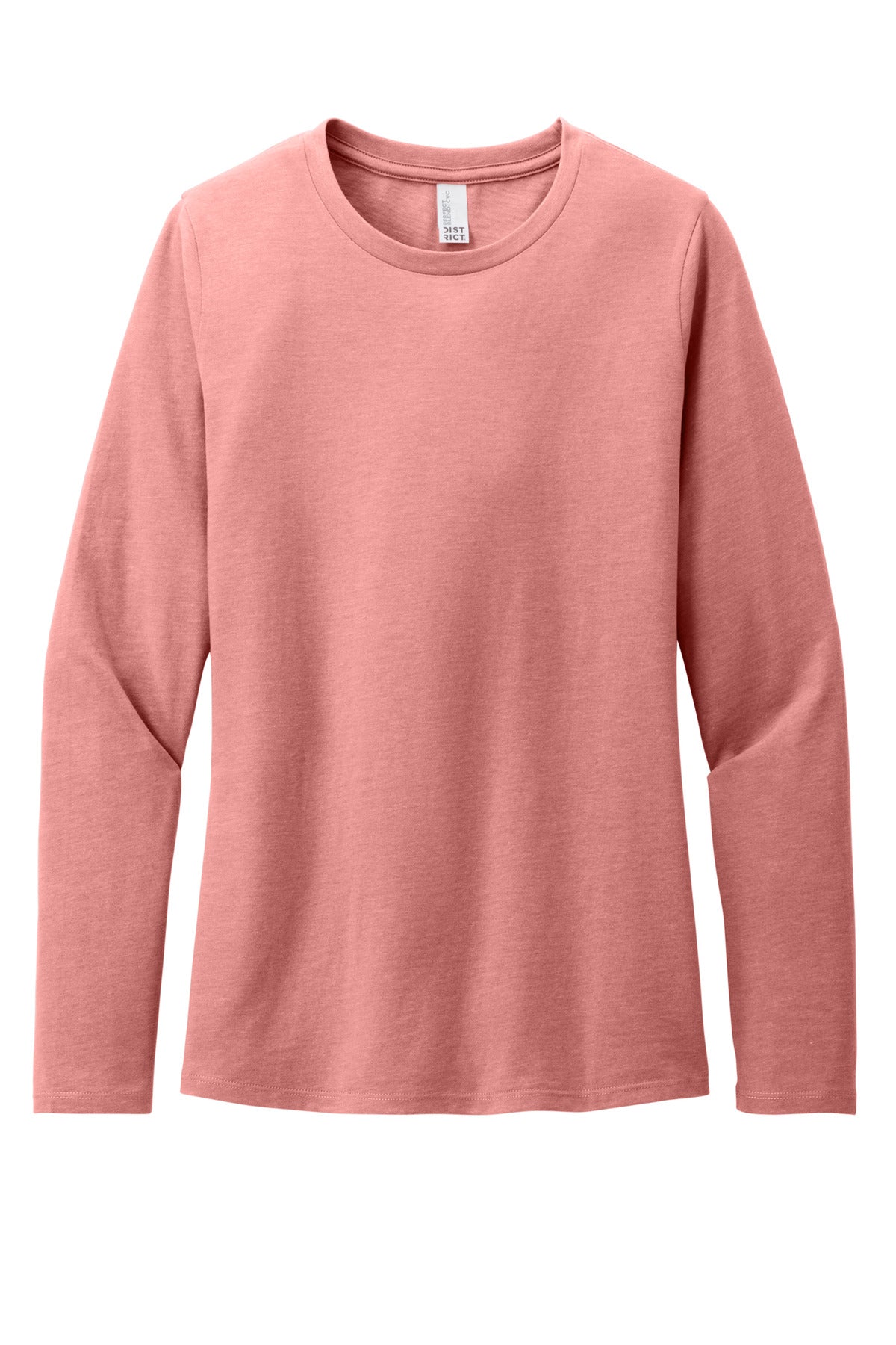 Custom Embroidered District T-Shirts  in Blush Frost