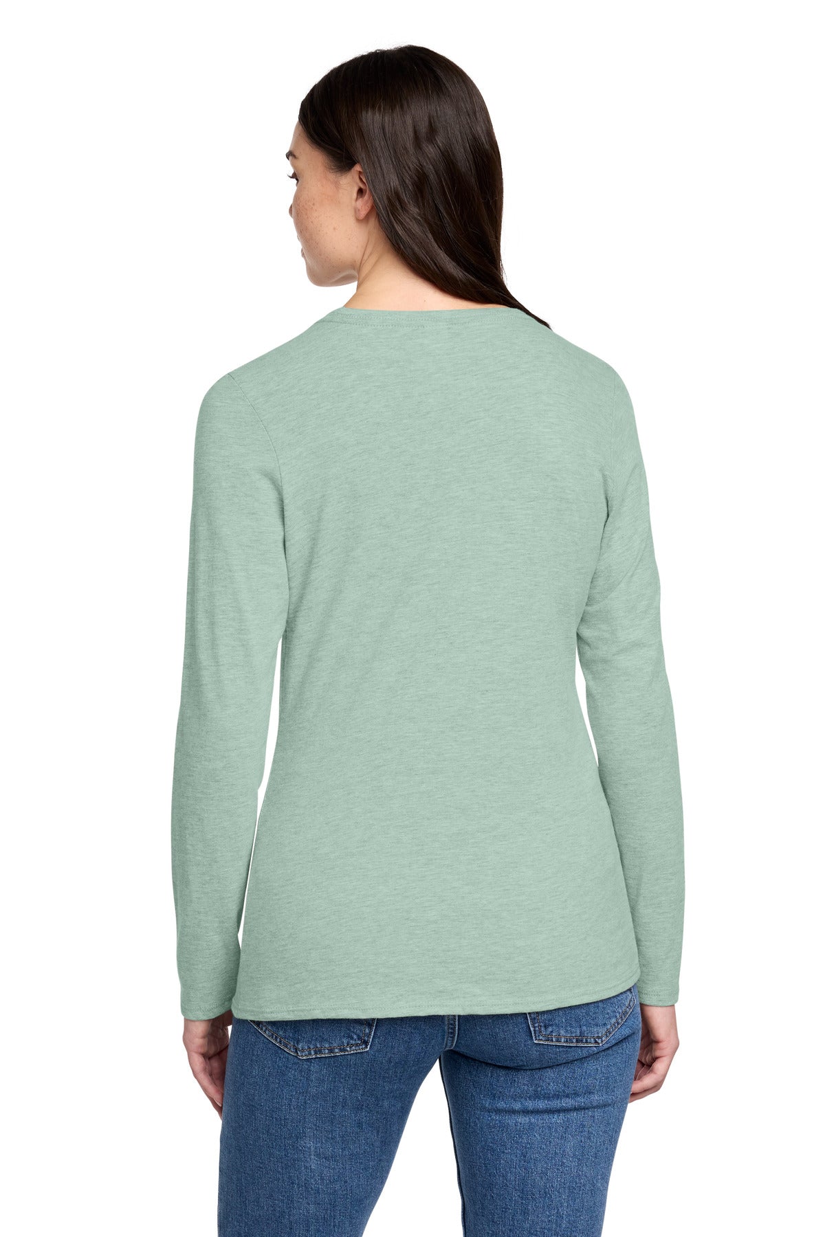 Custom Embroidered District T-Shirts  in Heathered Dusty Sage