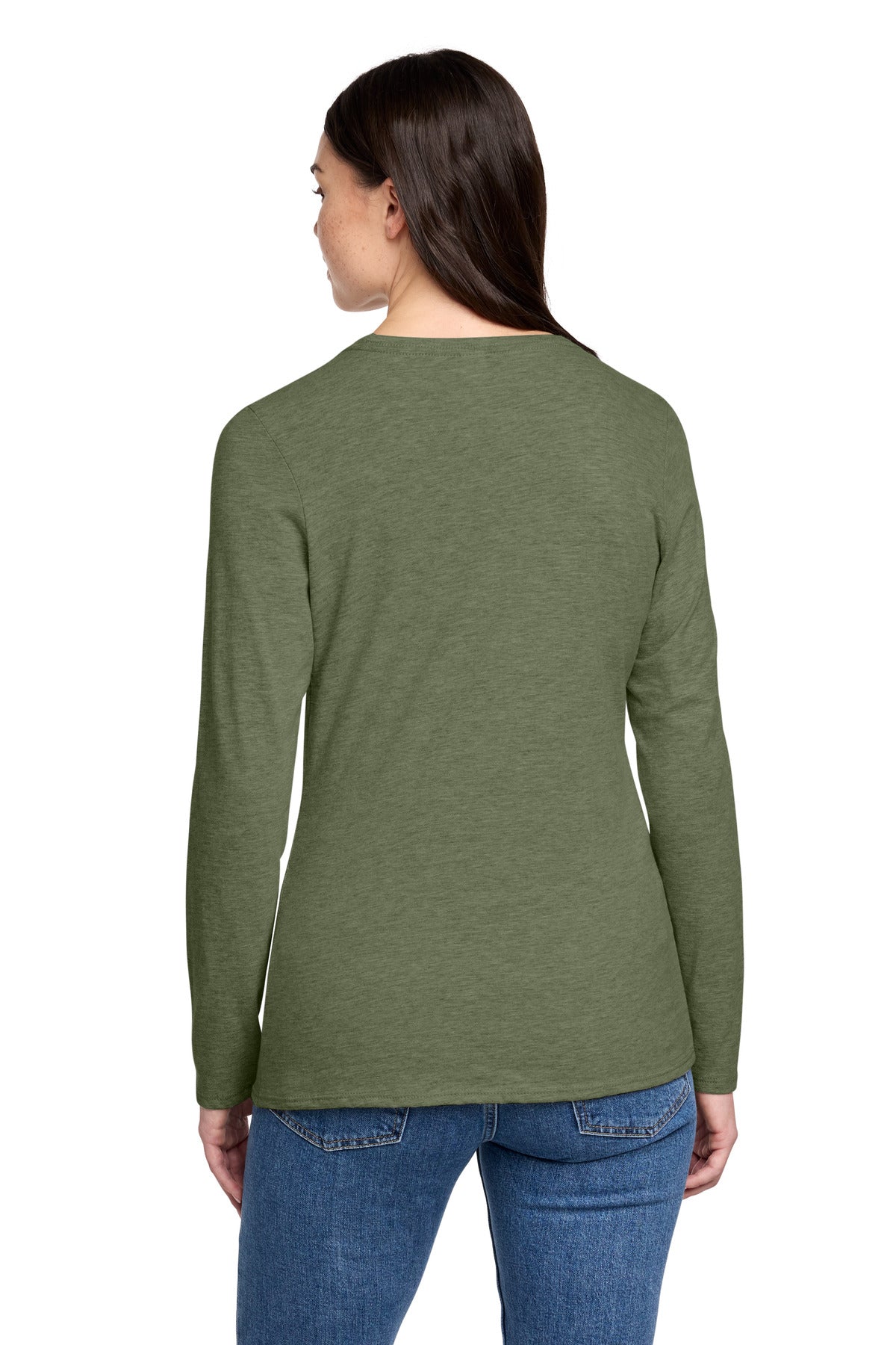 Custom Embroidered District T-Shirts  in Heathered Olive
