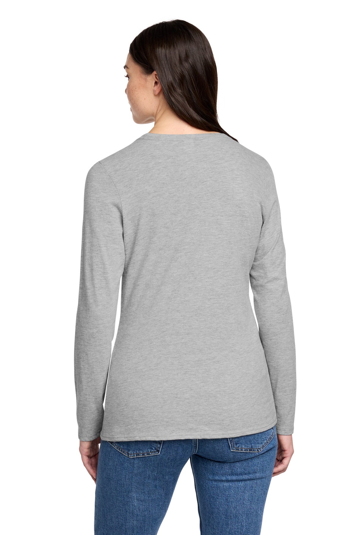 Custom Embroidered District T-Shirts  in Light Heather Grey