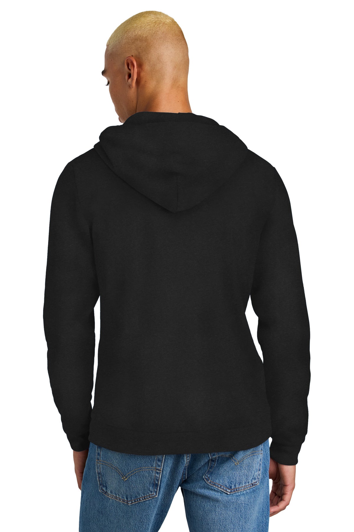 Custom Embroidered District Perfect Tri Fleece Pullover Hoodie DT1300,Black