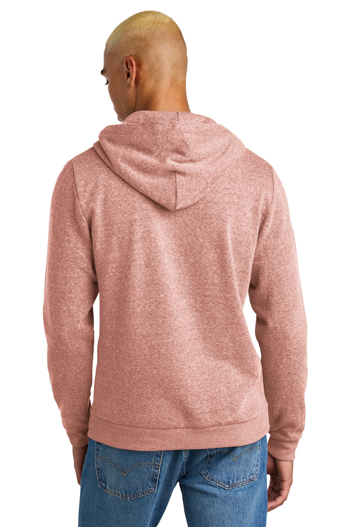 Custom Embroidered District Perfect Tri Fleece Pullover Hoodie DT1300,Blush Frost