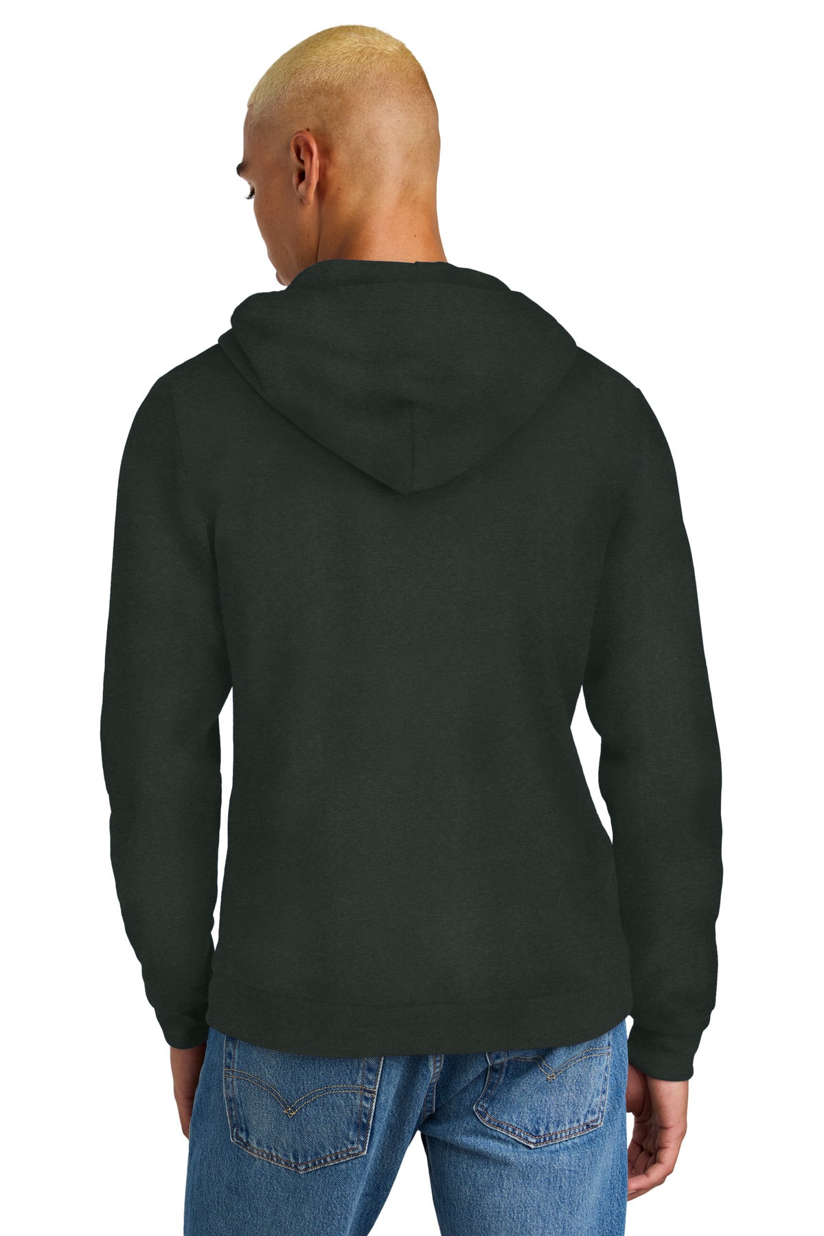 Custom Embroidered District Perfect Tri Fleece Pullover Hoodie DT1300,Deepest Grey