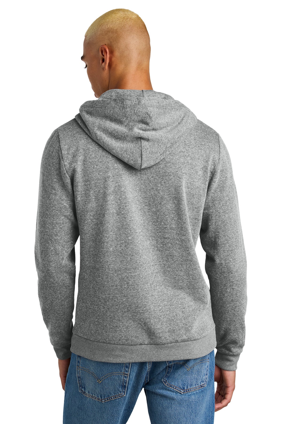 Custom Embroidered District Perfect Tri Fleece Pullover Hoodie DT1300,Grey Frost