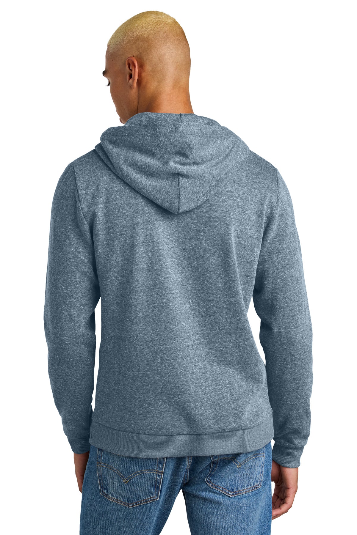 Custom Embroidered District Perfect Tri Fleece Pullover Hoodie DT1300,Navy Frost