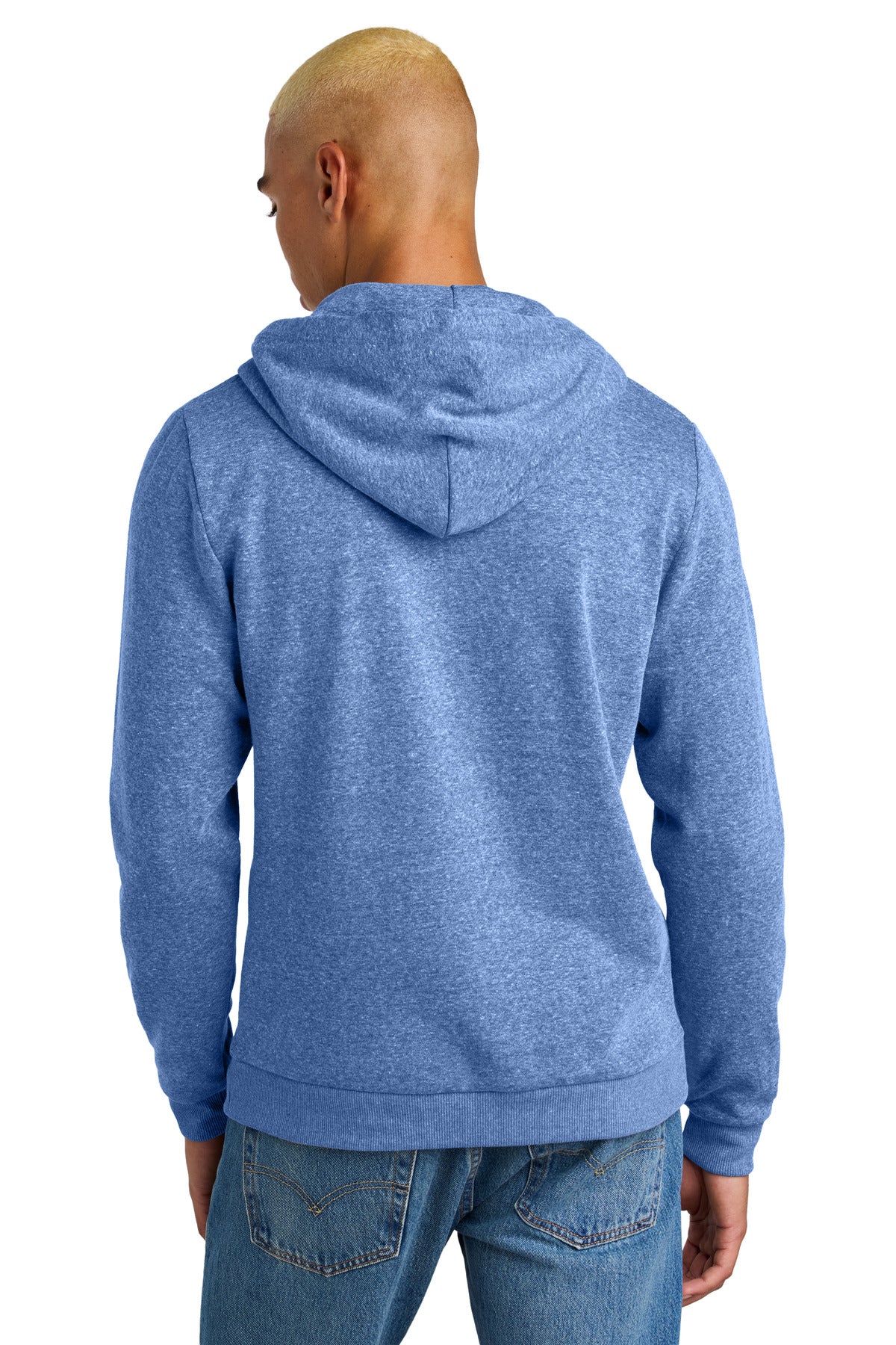 Custom Embroidered District Perfect Tri Fleece Pullover Hoodie DT1300,Royal Frost