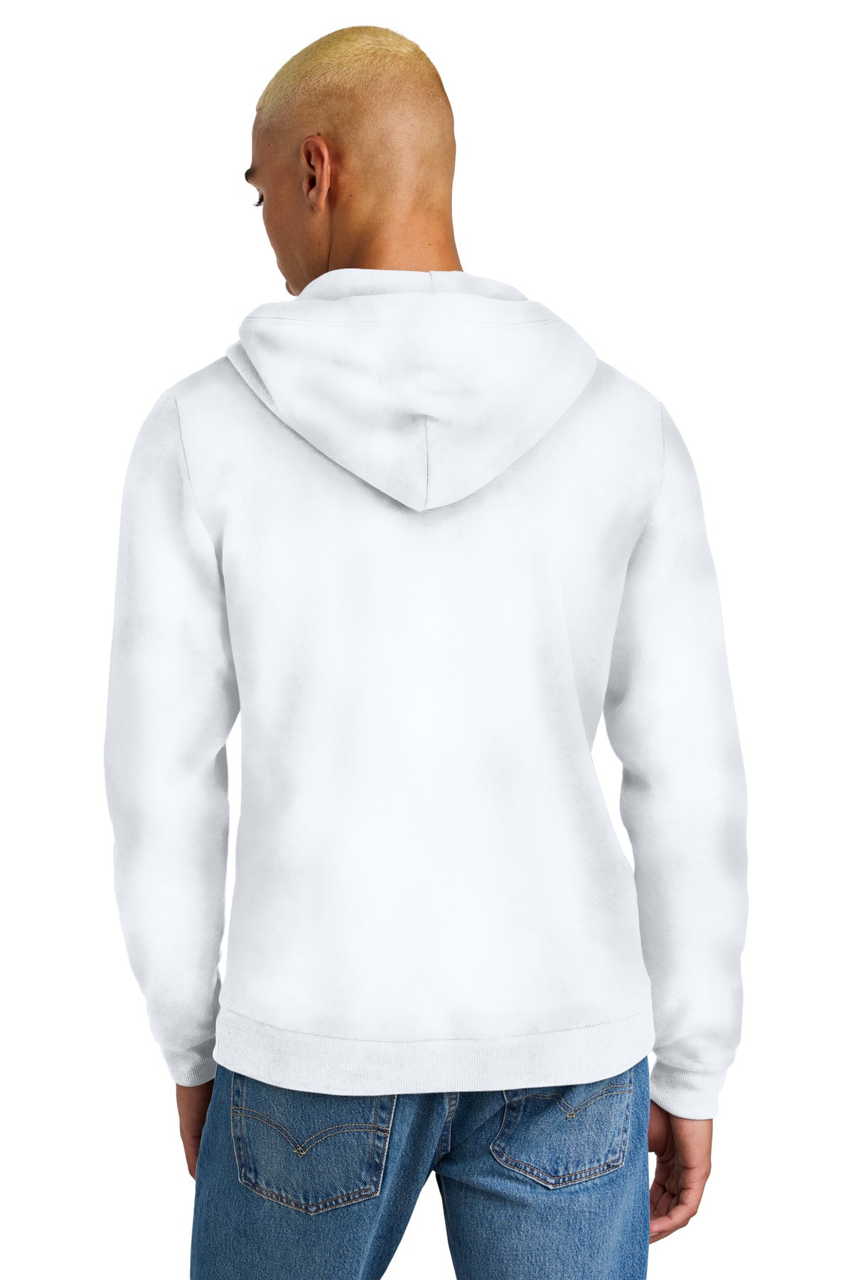 Custom Embroidered District Perfect Tri Fleece Pullover Hoodie DT1300,White