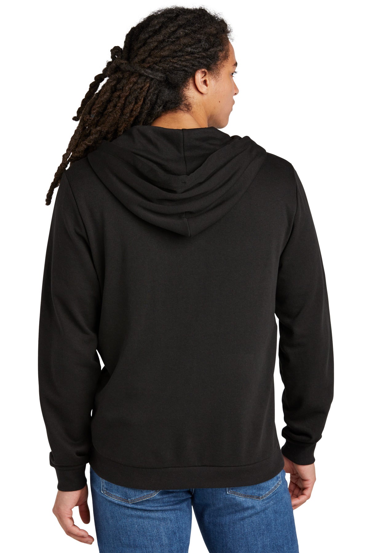 Custom Embroidered District Perfect Tri Fleece Full-Zip Hoodie DT1302,Black