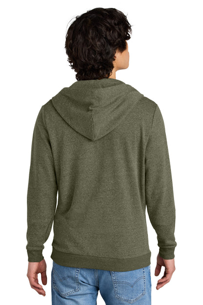Custom Embroidered District Perfect Tri Fleece Full-Zip Hoodie DT1302,Military Green Frost
