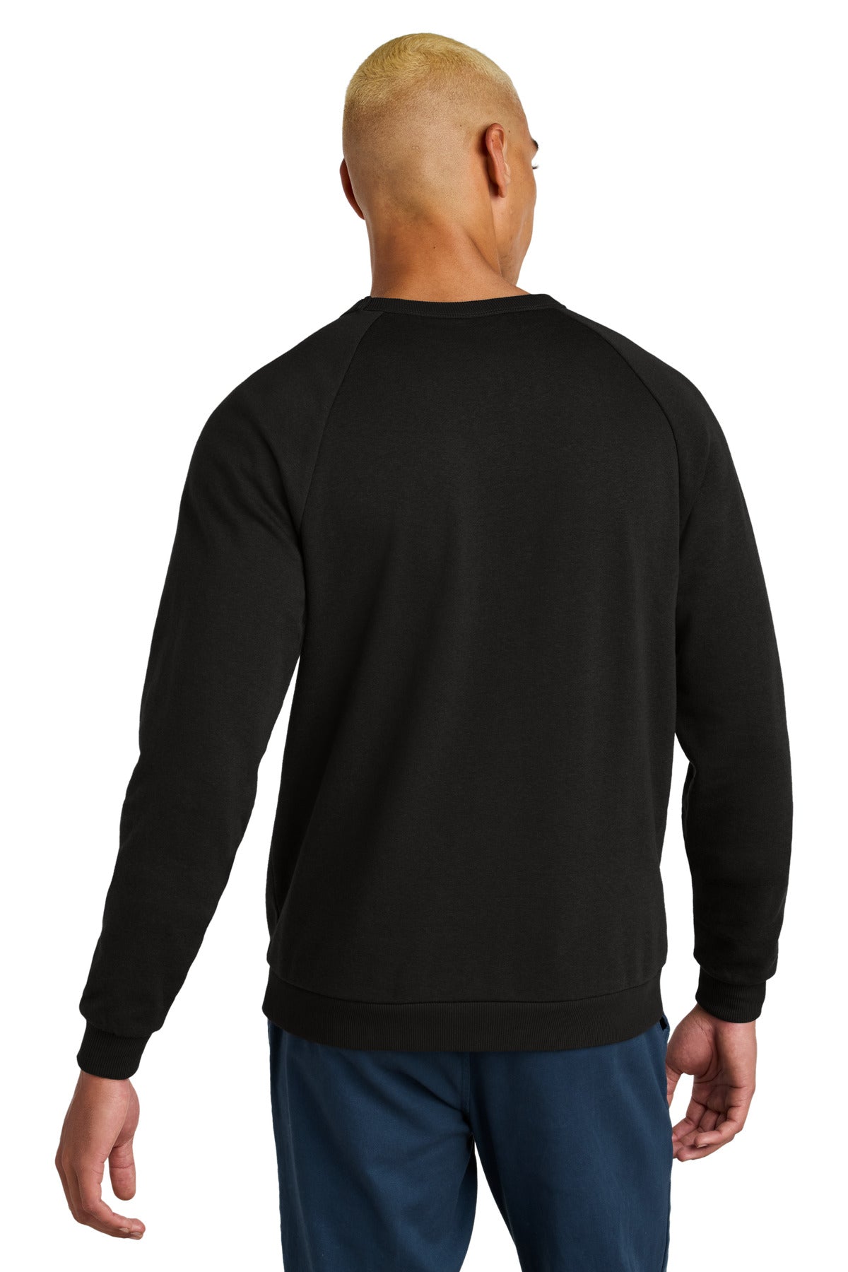 Custom Embroidered District Perfect Tri Fleece Crewneck Sweatshirt DT1304,Black