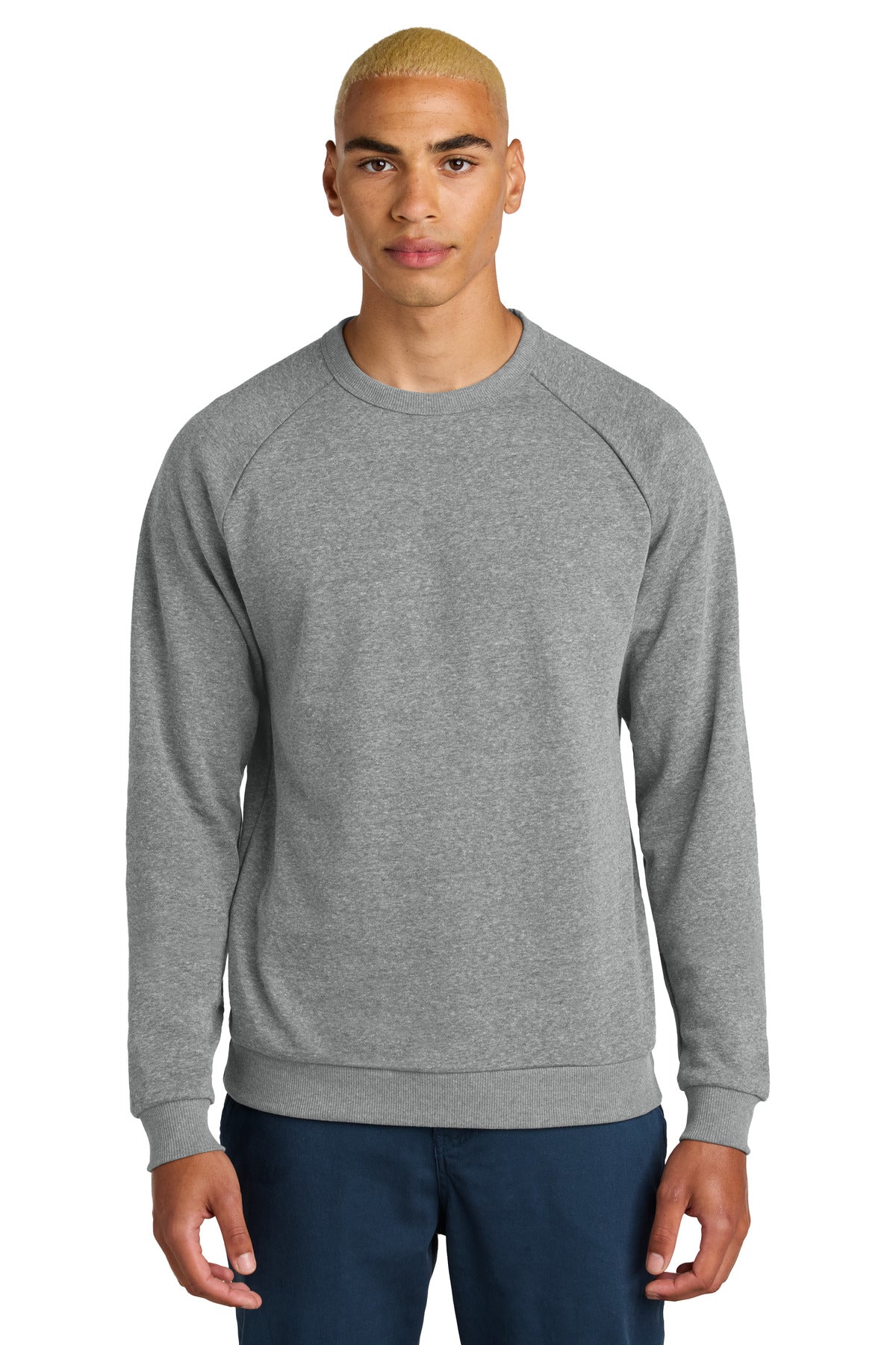 Custom Embroidered District Sweatshirts/Fleece in Grey Frost