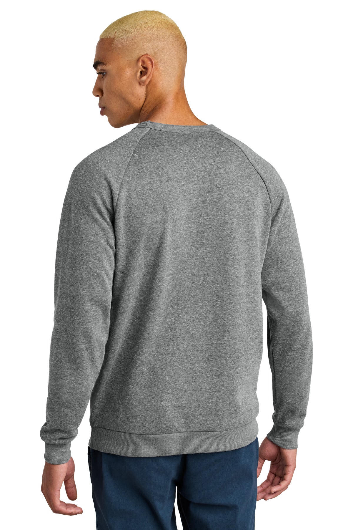 Custom Embroidered District Perfect Tri Fleece Crewneck Sweatshirt DT1304,Heathered Charcoal
