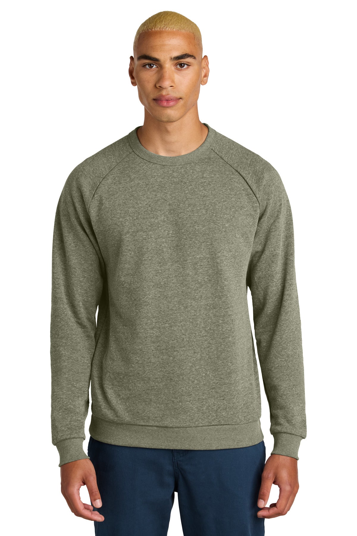 Custom Embroidered District Sweatshirts/Fleece in Military Green Frost