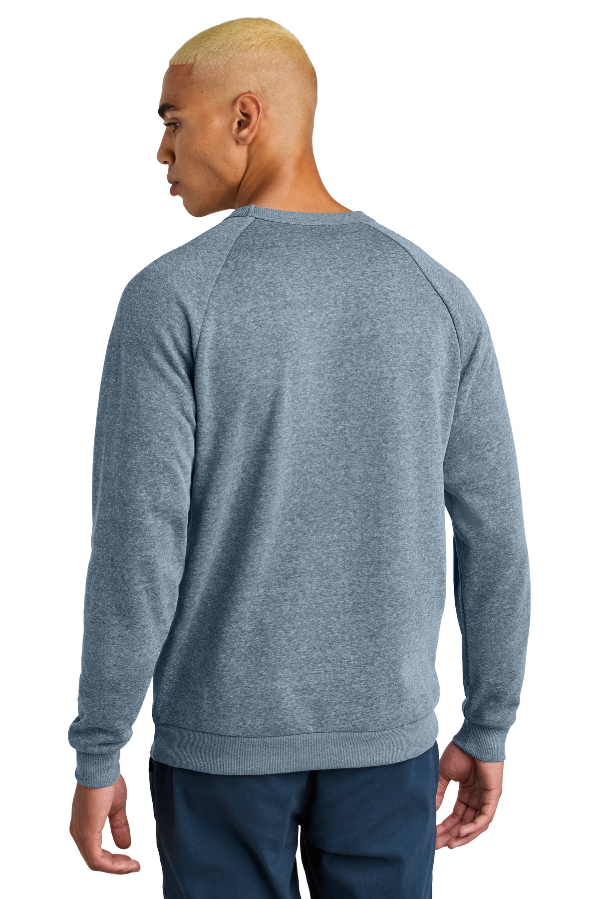 Custom Embroidered District Perfect Tri Fleece Crewneck Sweatshirt DT1304,Navy Frost