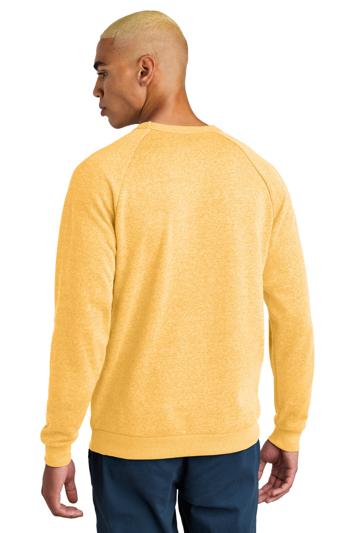 Custom Embroidered District Sweatshirts/Fleece in Ochre Yellow Heather