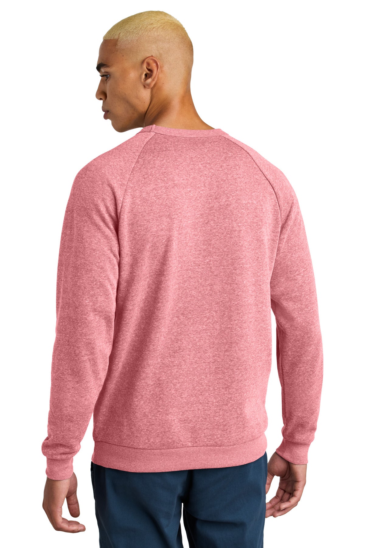 Custom Embroidered District Perfect Tri Fleece Crewneck Sweatshirt DT1304,Red Frost