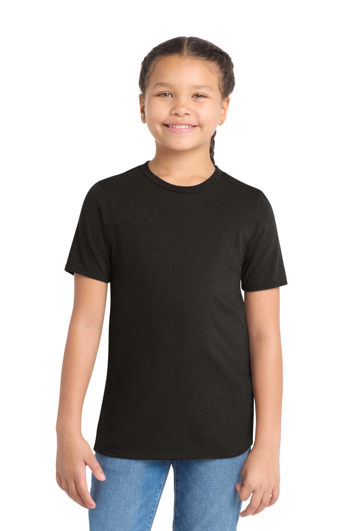 Custom Embroidered District T-Shirts  in Black