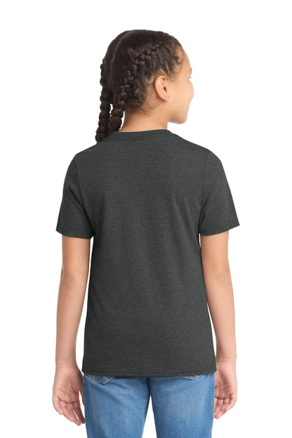 Custom Embroidered District T-Shirts  in Black Frost